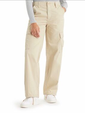Levi's Beige Cargo Wide-Leg Pants